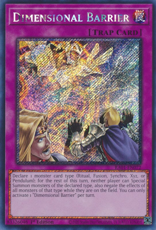 Dimensional Barrier [RA01-EN072] Platinum Secret Rare | Odin's Place