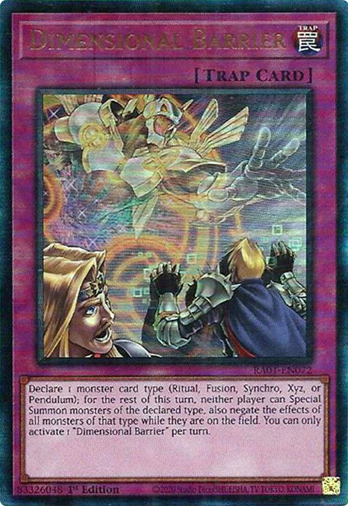 Dimensional Barrier [RA01-EN072] Prismatic Ultimate Rare | Odin's Place