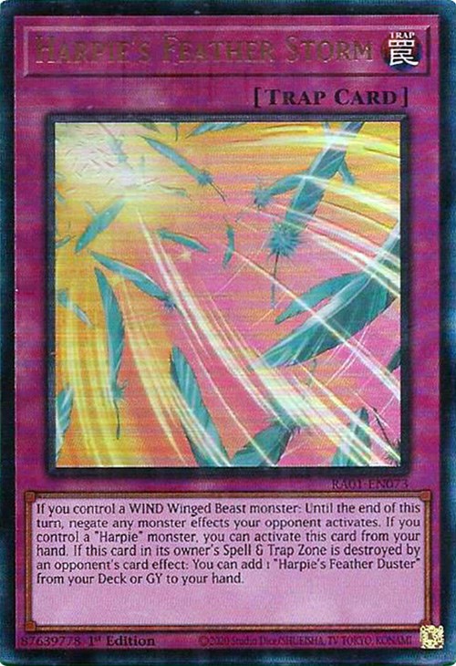Harpie's Feather Storm [RA01-EN073] Prismatic Ultimate Rare | Odin's Place