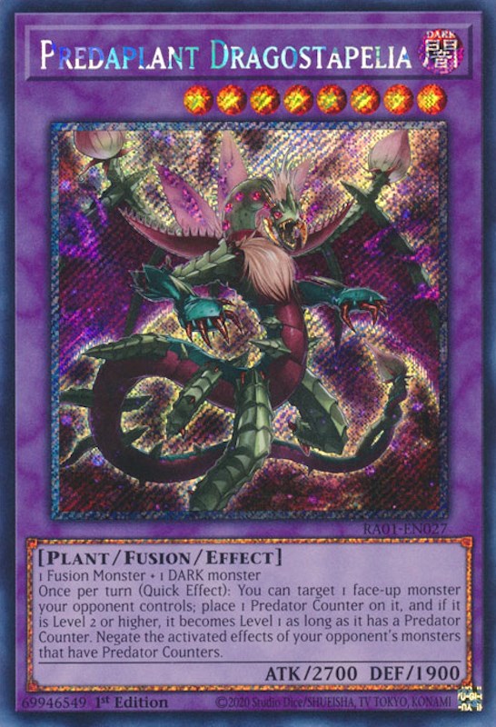 Predaplant Dragostapelia [RA01-EN027] Platinum Secret Rare | Odin's Place