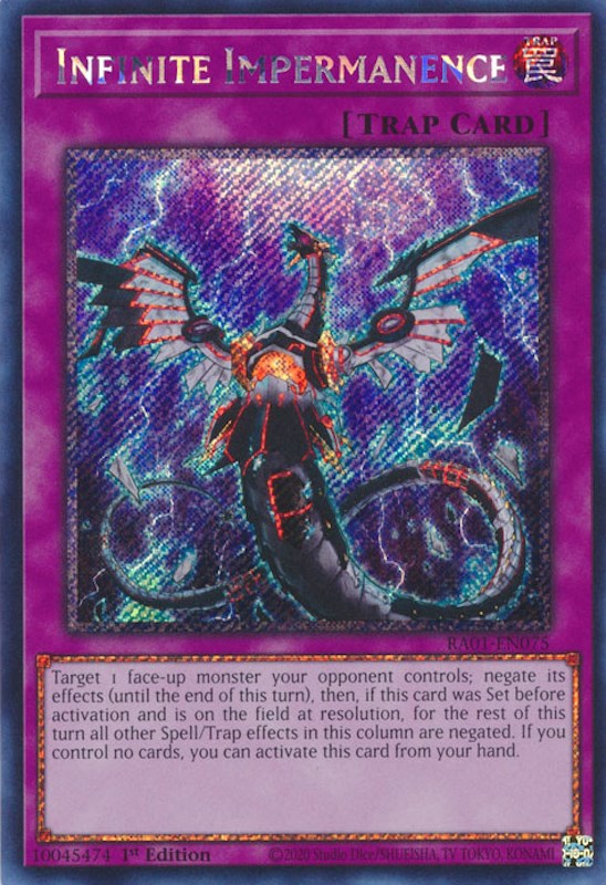 Infinite Impermanence [RA01-EN075] Platinum Secret Rare | Odin's Place