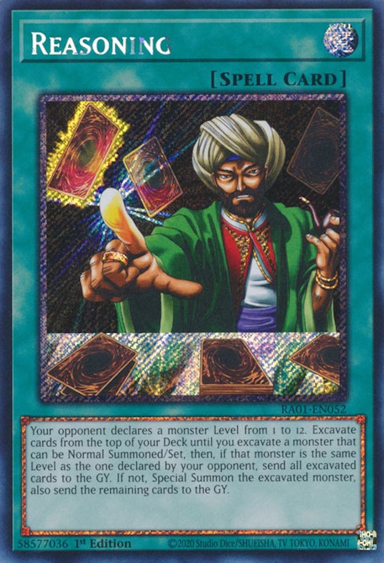 Reasoning [RA01-EN052] Platinum Secret Rare | Odin's Place