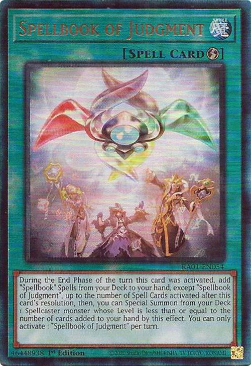 Spellbook of Judgment [RA01-EN054] Prismatic Ultimate Rare | Odin's Place