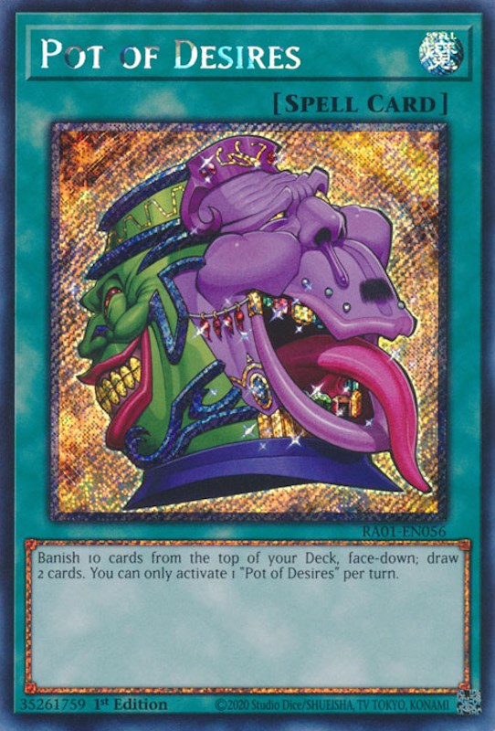Pot of Desires [RA01-EN056] Platinum Secret Rare | Odin's Place