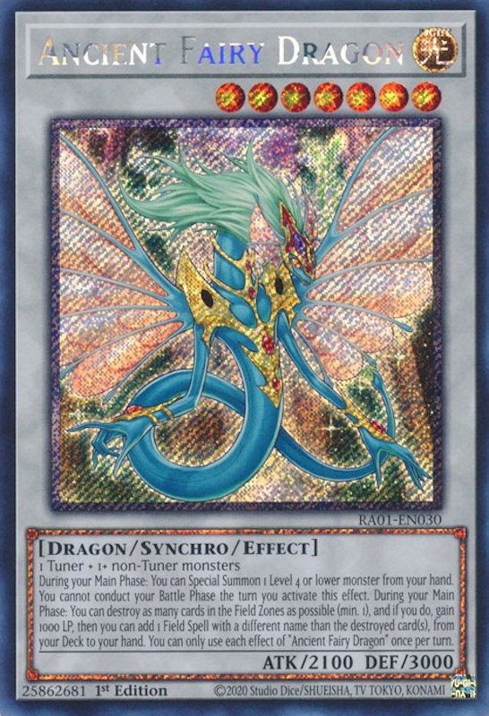 Ancient Fairy Dragon [RA01-EN030] Platinum Secret Rare | Odin's Place