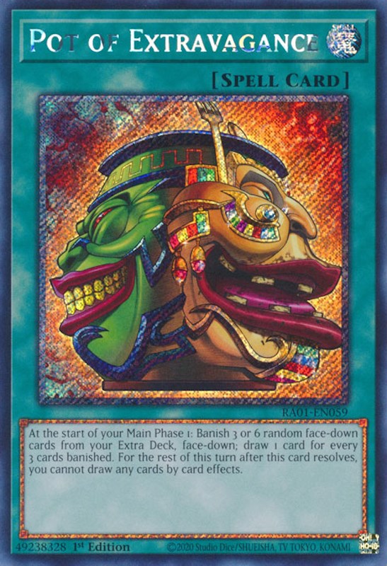 Pot of Extravagance [RA01-EN059] Platinum Secret Rare | Odin's Place