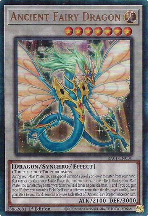 Ancient Fairy Dragon [RA01-EN030] Prismatic Ultimate Rare | Odin's Place