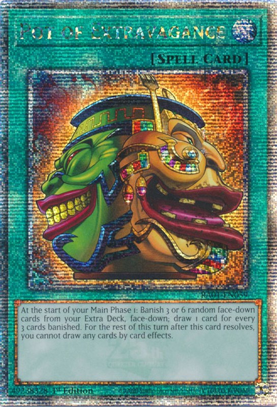 Pot of Extravagance [RA01-EN059] Quarter Century Secret Rare | Odin's Place