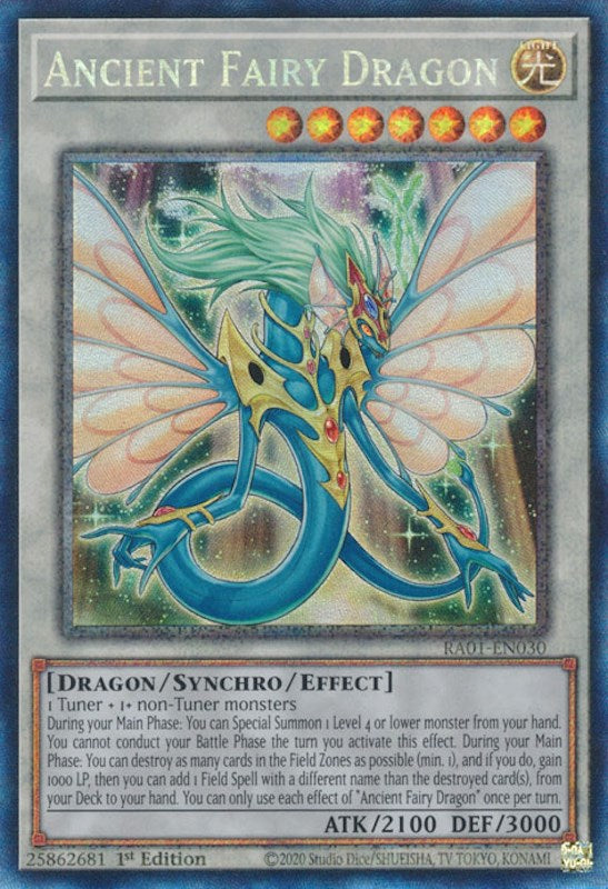 Ancient Fairy Dragon [RA01-EN030] Prismatic Collector's Rare | Odin's Place