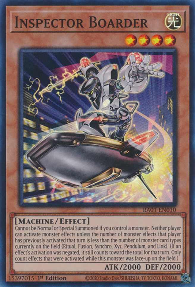 Inspector Boarder [RA01-EN010] Super Rare | Odin's Place