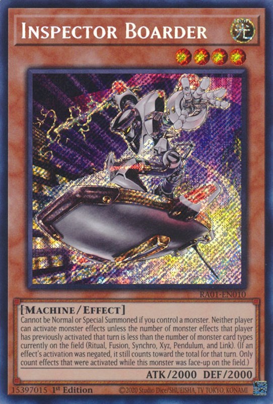 Inspector Boarder [RA01-EN010] Secret Rare | Odin's Place