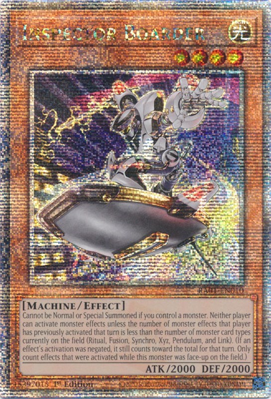Inspector Boarder [RA01-EN010] Quarter Century Secret Rare | Odin's Place