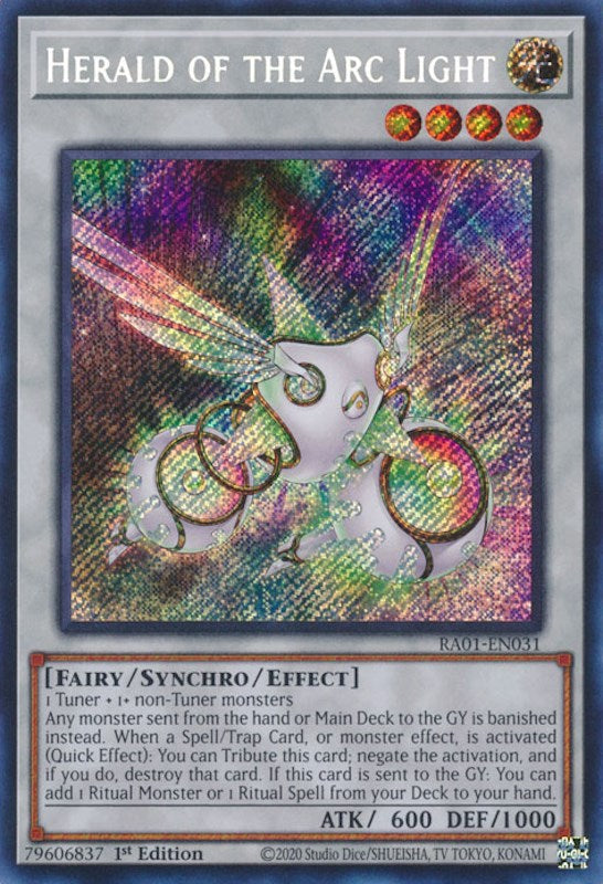 Herald of the Arc Light [RA01-EN031] Secret Rare | Odin's Place