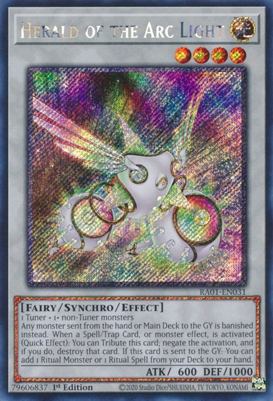 Herald of the Arc Light [RA01-EN031] Platinum Secret Rare | Odin's Place