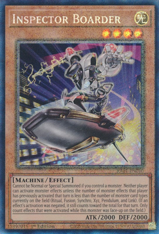Inspector Boarder [RA01-EN010] Prismatic Collector's Rare | Odin's Place