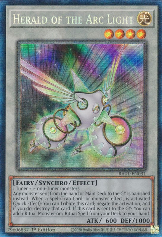 Herald of the Arc Light [RA01-EN031] Prismatic Collector's Rare | Odin's Place