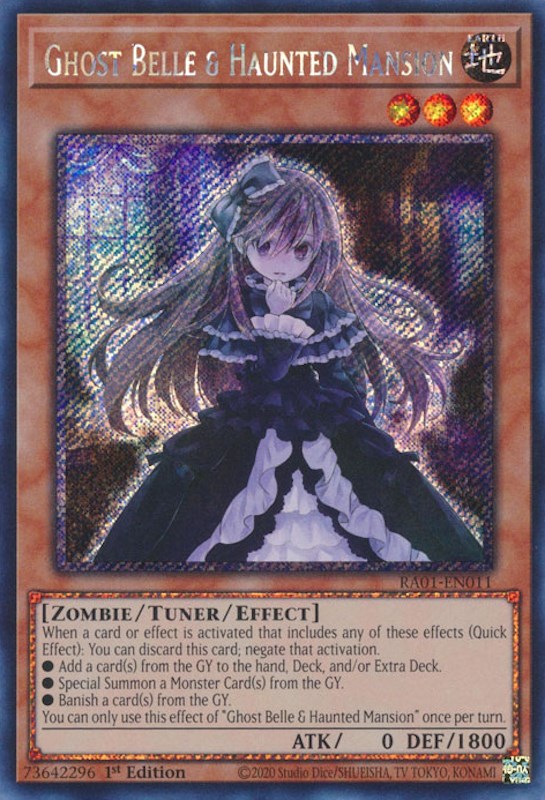 Ghost Belle & Haunted Mansion [RA01-EN011] Platinum Secret Rare | Odin's Place
