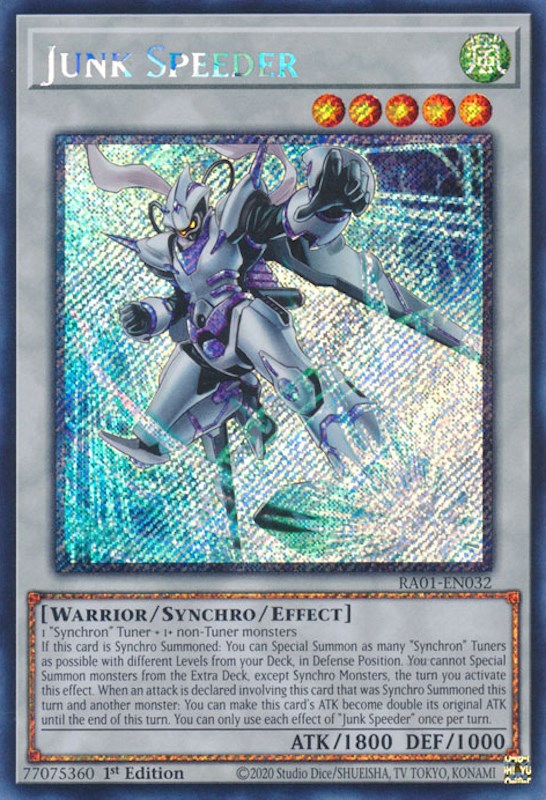 Junk Speeder [RA01-EN032] Platinum Secret Rare | Odin's Place