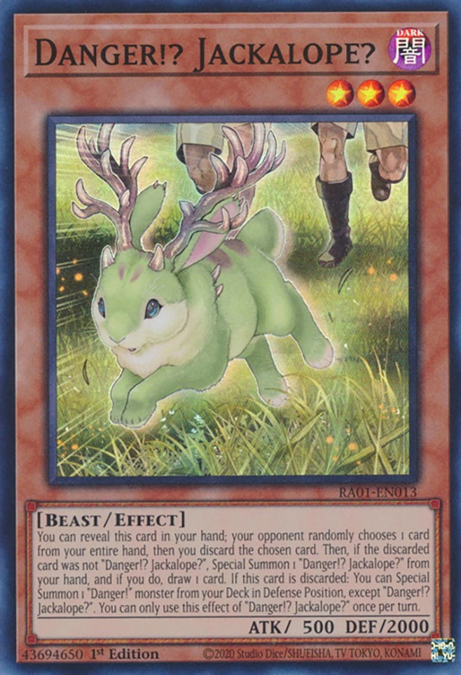 Danger!? Jackalope? [RA01-EN013] Super Rare | Odin's Place