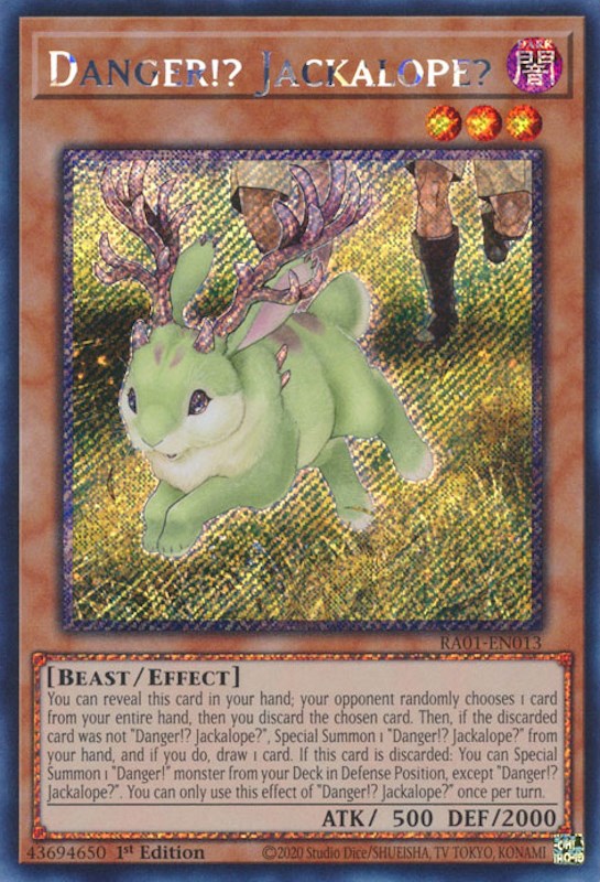 Danger!? Jackalope? [RA01-EN013] Platinum Secret Rare | Odin's Place
