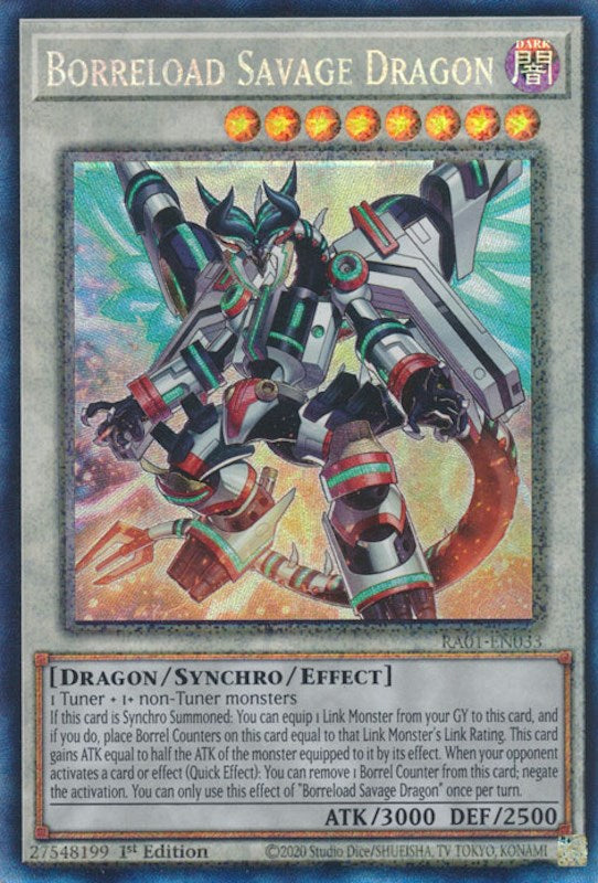 Borreload Savage Dragon [RA01-EN033] Prismatic Collector's Rare | Odin's Place