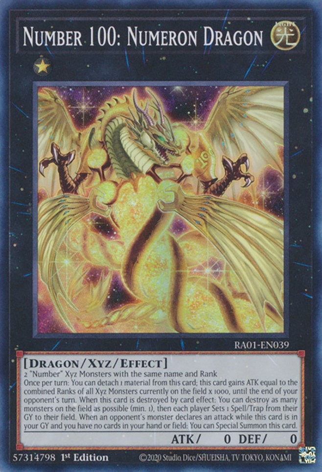 Number 100: Numeron Dragon [RA01-EN039] Super Rare | Odin's Place