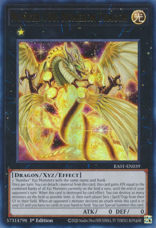 Number 100: Numeron Dragon [RA01-EN039] Ultra Rare | Odin's Place