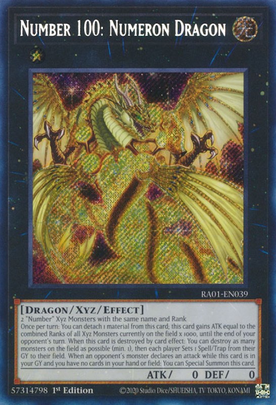 Number 100: Numeron Dragon [RA01-EN039] Secret Rare | Odin's Place