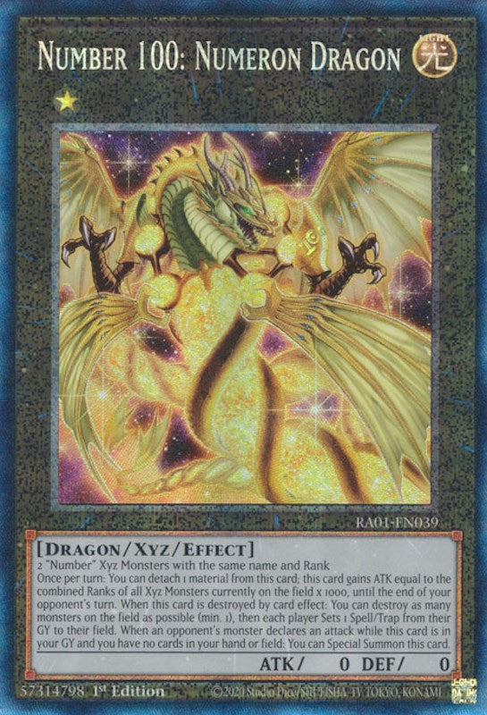 Number 100: Numeron Dragon [RA01-EN039] Prismatic Collector's Rare | Odin's Place