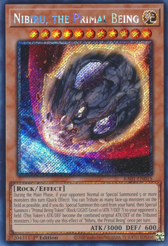 Nibiru, the Primal Being [RA01-EN015] Platinum Secret Rare | Odin's Place