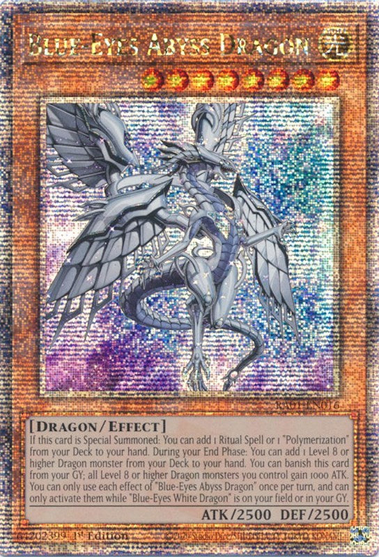 Blue-Eyes Abyss Dragon [RA01-EN016] Quarter Century Secret Rare | Odin's Place
