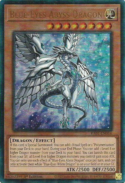 Blue-Eyes Abyss Dragon [RA01-EN016] Prismatic Ultimate Rare | Odin's Place