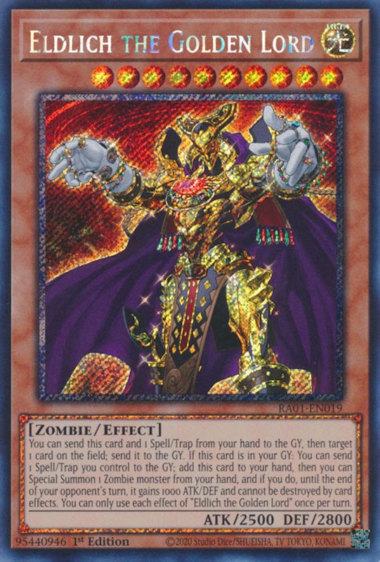 Eldlich the Golden Lord [RA01-EN019] Platinum Secret Rare | Odin's Place