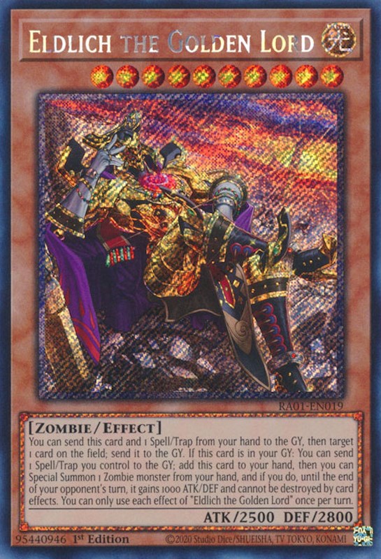Eldlich the Golden Lord (Alternate Art) [RA01-EN019] Platinum Secret Rare | Odin's Place