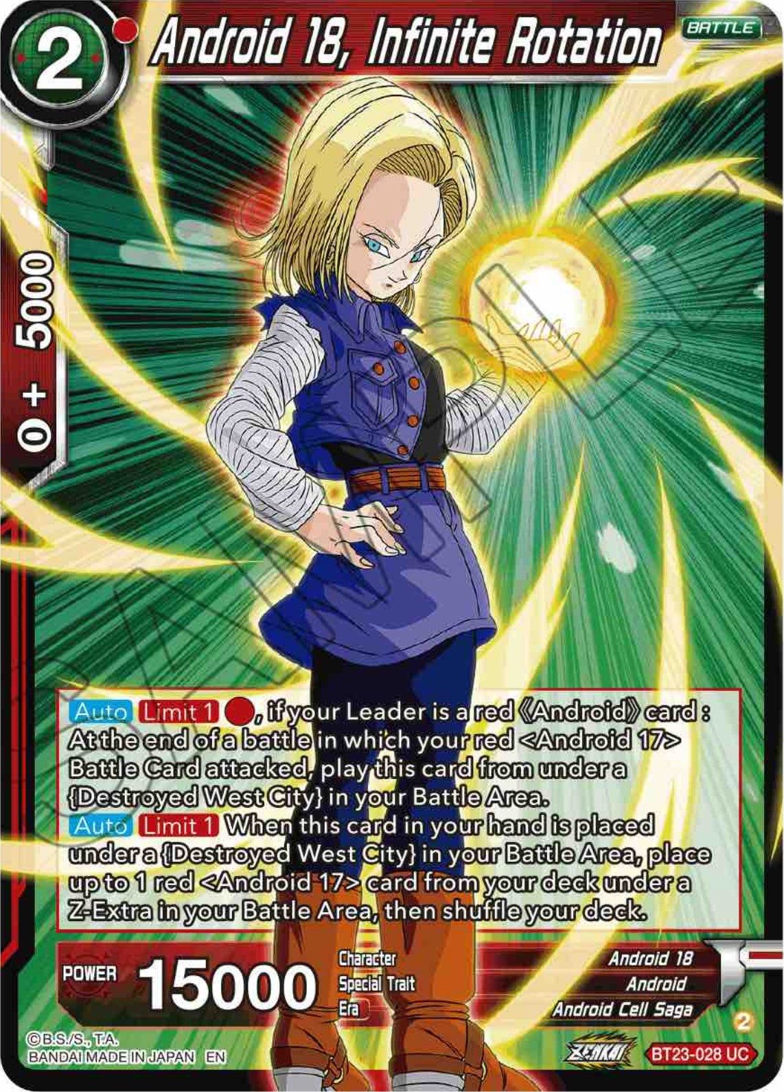 Android 18, Infinite Rotation (BT23-028) [Perfect Combination] | Odin's Place