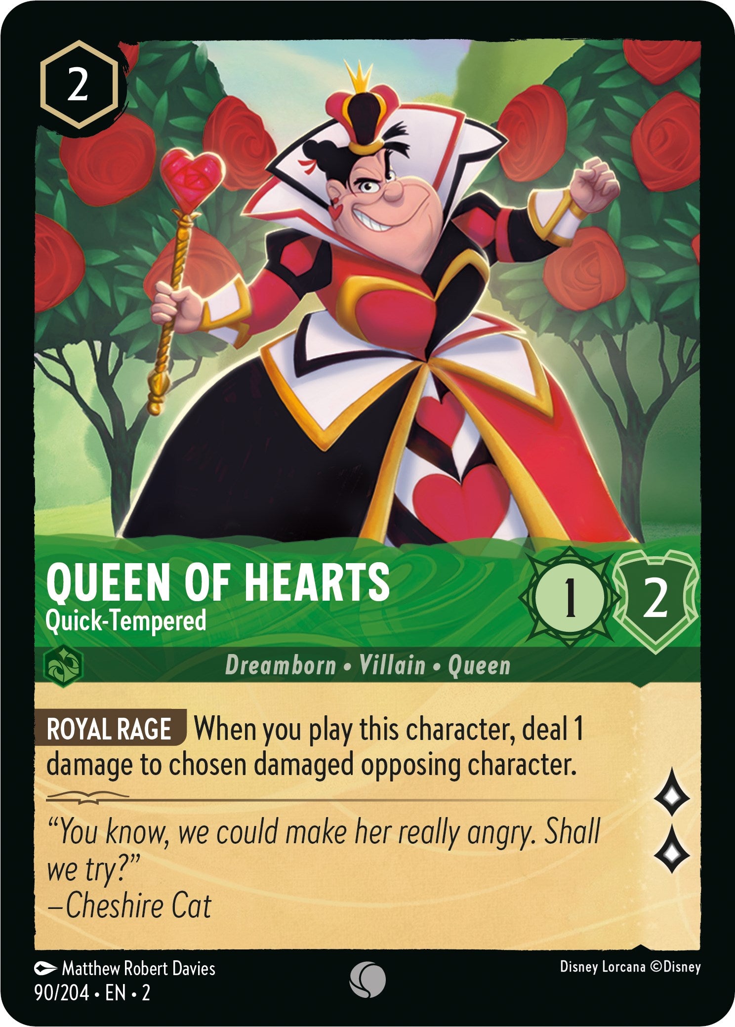 Queen of Hearts - Quick-Tempered (90/204) [Rise of the Floodborn] | Odin's Place