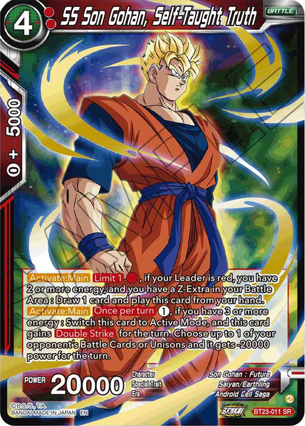 SS Son Gohan, Self-Taught Truth (BT23-011) [Perfect Combination] | Odin's Place