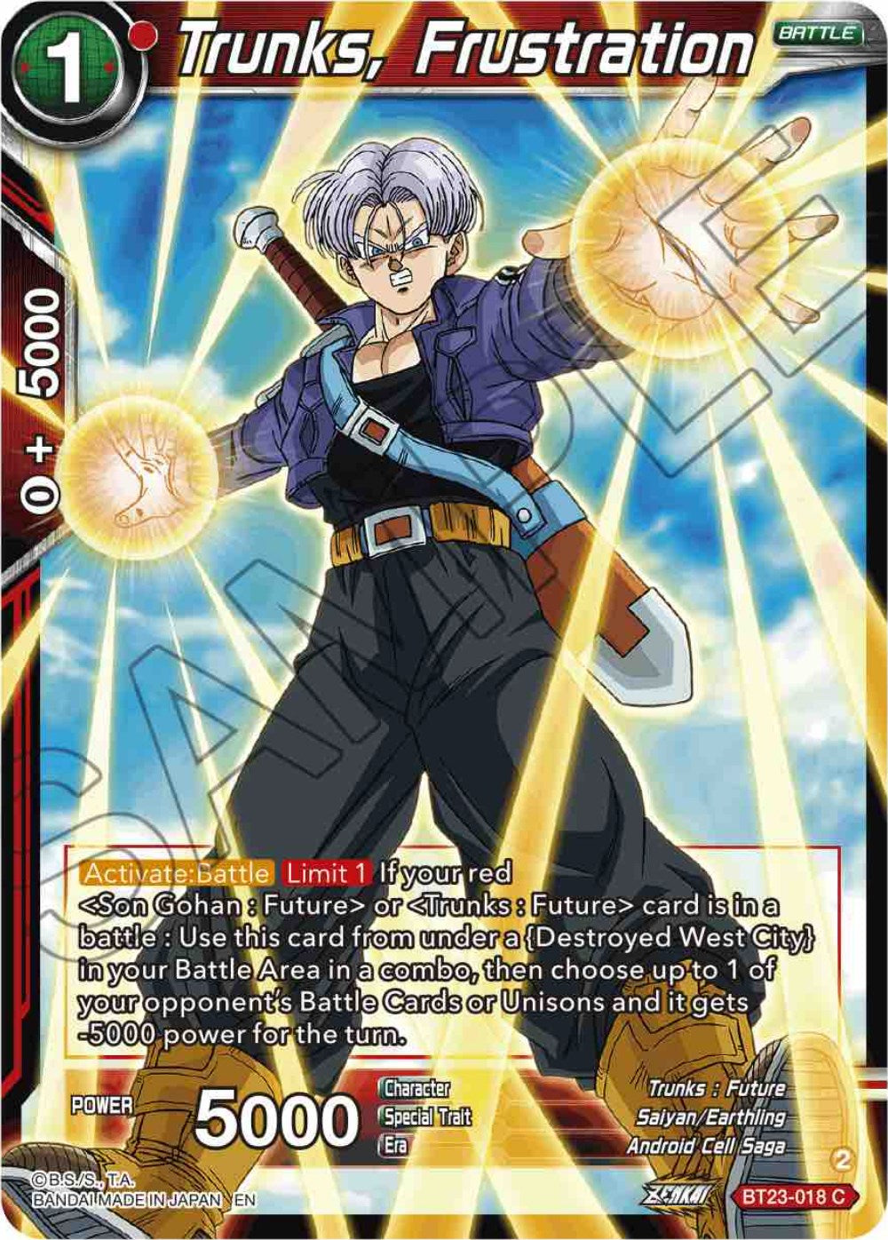 Trunks, Frustration (BT23-018) [Perfect Combination] | Odin's Place