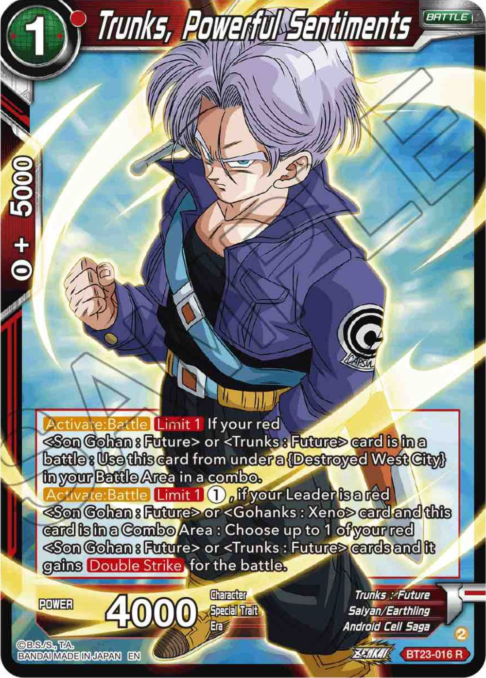 Trunks, Powerful Sentiments (BT23-016) [Perfect Combination] | Odin's Place