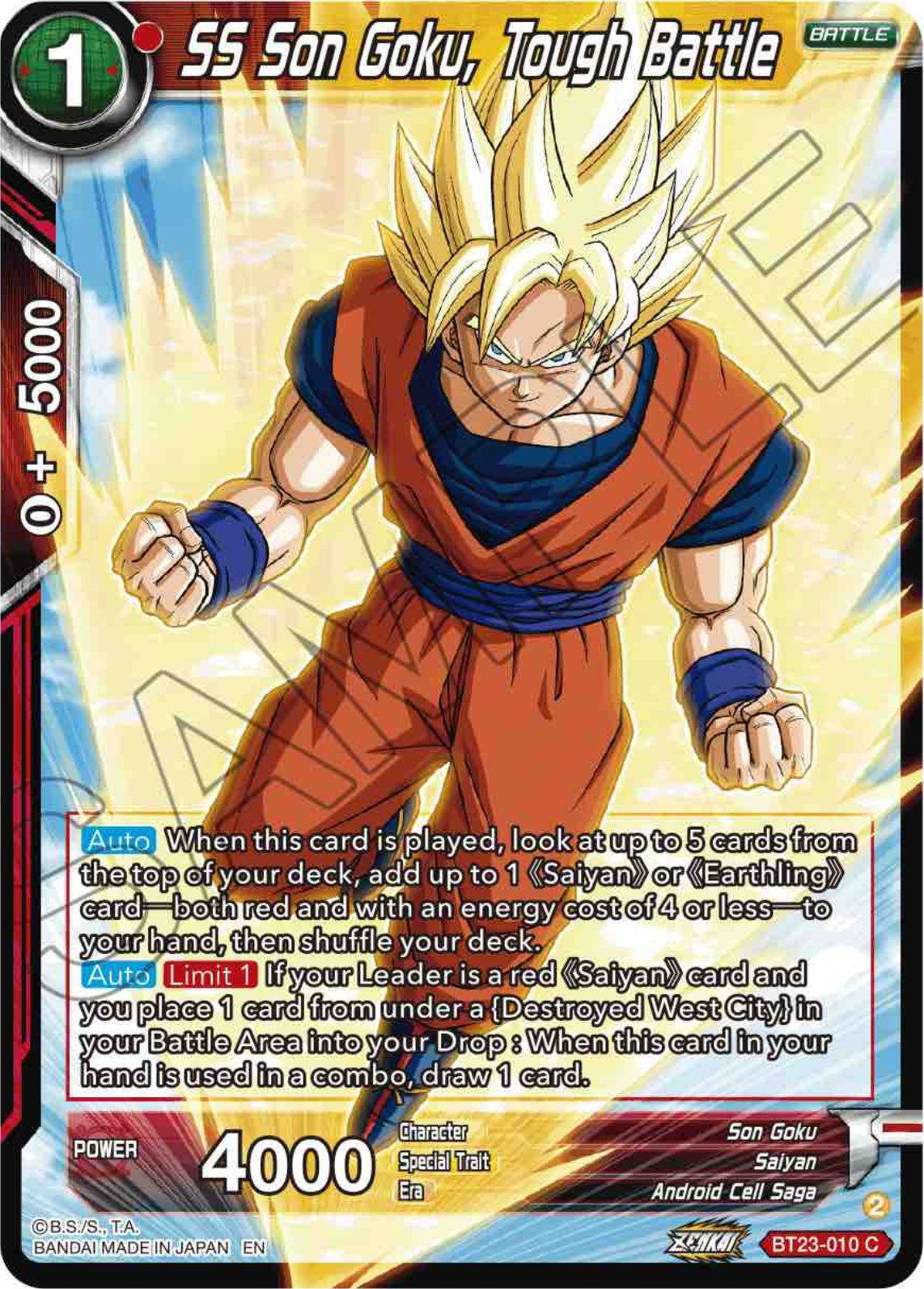 SS Son Goku, Tough Battle (BT23-010) [Perfect Combination] | Odin's Place