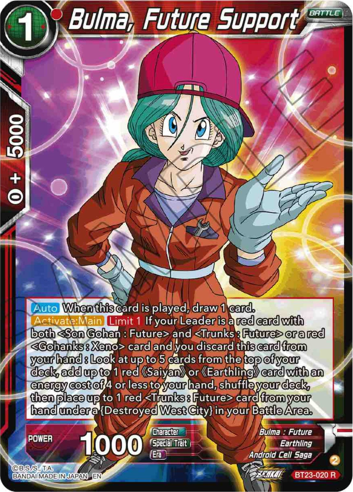 Bulma, Future Support (BT23-020) [Perfect Combination] | Odin's Place