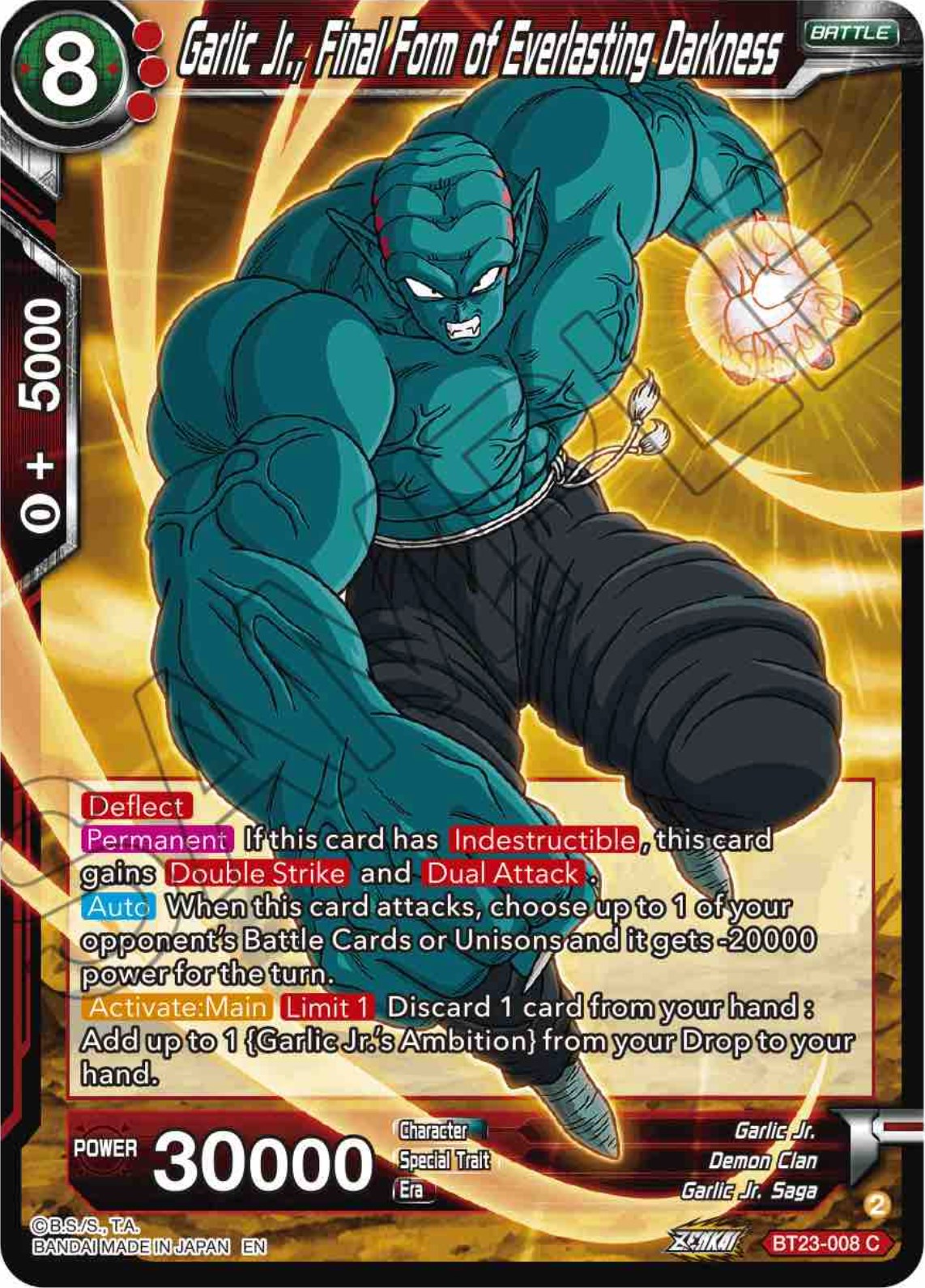Garlic Jr., Final Form of Everlasting Darkness (BT23-008) [Perfect Combination] | Odin's Place