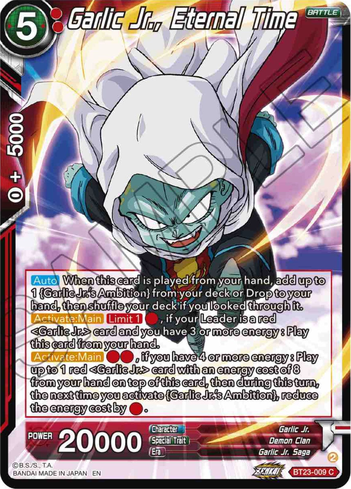 Garlic Jr., Eternal Time (BT23-009) [Perfect Combination] | Odin's Place