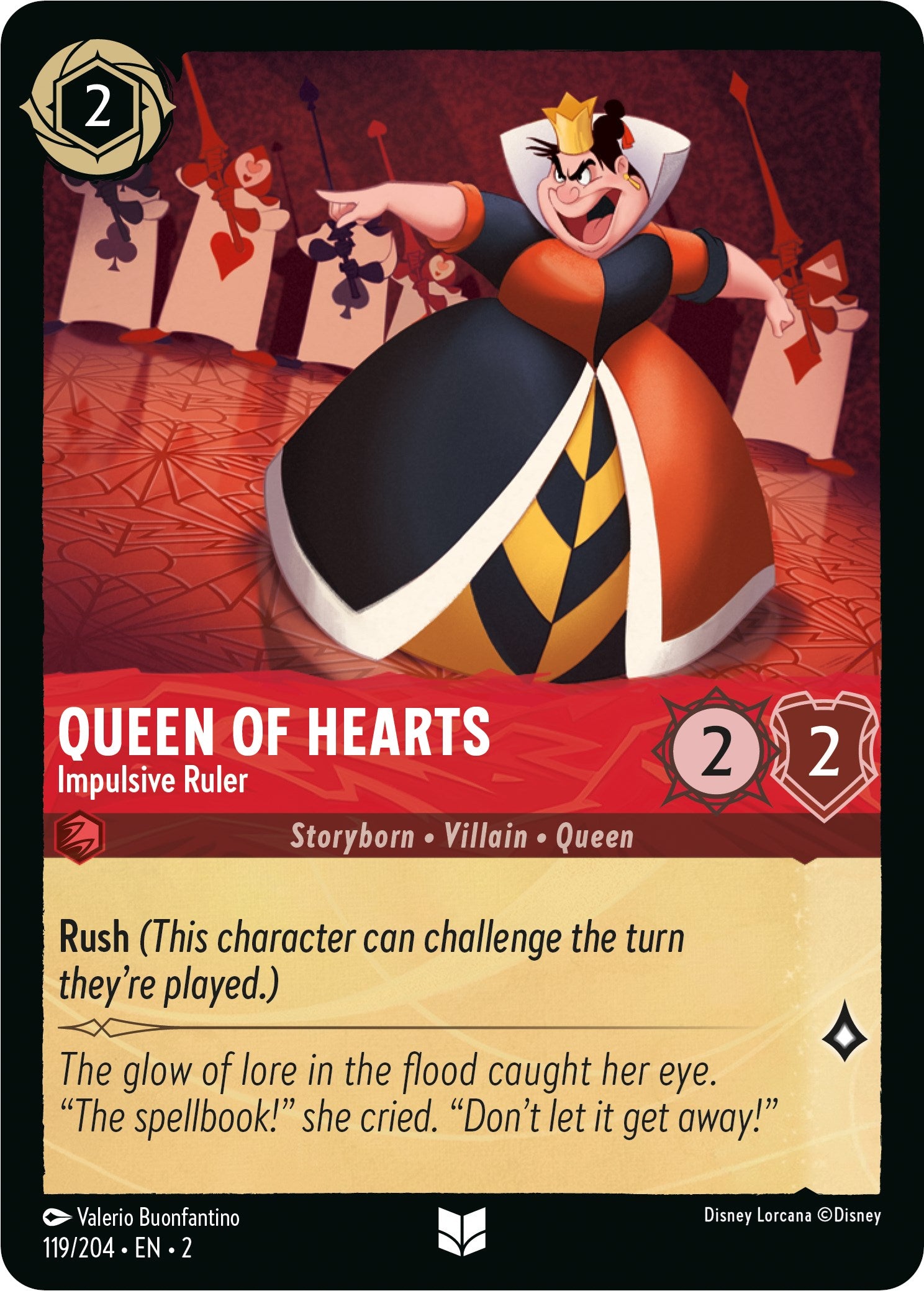 Queen of Hearts - Impulsive Ruler (119/204) [Rise of the Floodborn] | Odin's Place