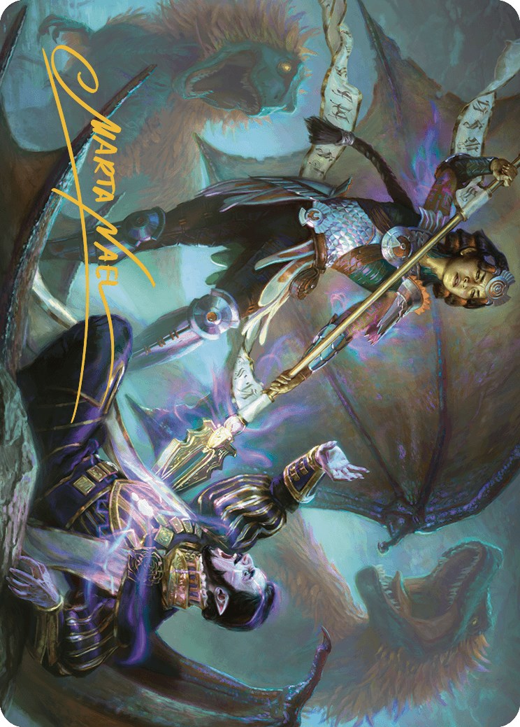 Huatli's Final Strike Art Card (Gold-Stamped Signature) [The Lost Caverns of Ixalan Art Series] | Odin's Place
