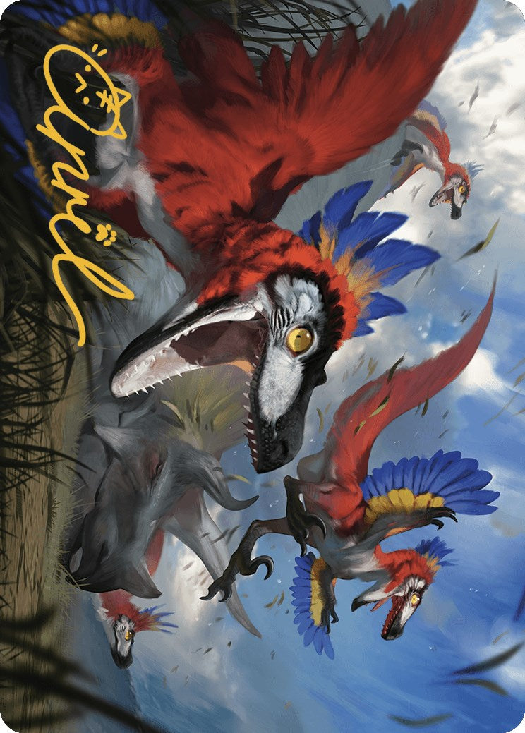 Wrathful Raptors Art Card (Gold-Stamped Signature) [The Lost Caverns of Ixalan Art Series] | Odin's Place