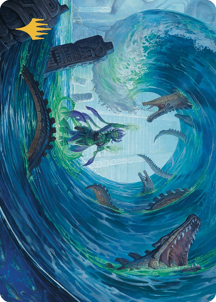 Wave Goodbye Art Card (Gold-Stamped Planeswalker Symbol) [The Lost Caverns of Ixalan Art Series] | Odin's Place