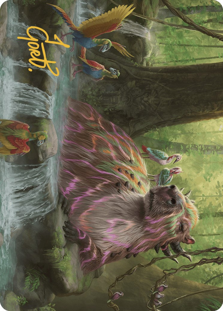 Basking Capybara Art Card (Gold-Stamped Signature) [The Lost Caverns of Ixalan Art Series] | Odin's Place