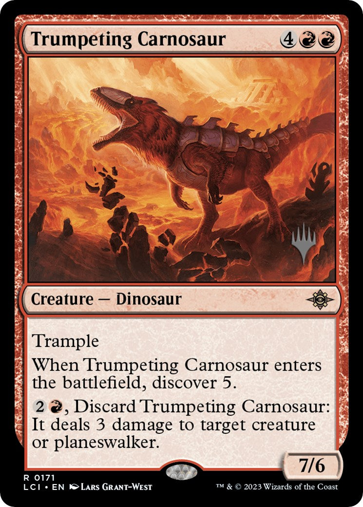 Trumpeting Carnosaur (Promo Pack) [The Lost Caverns of Ixalan Promos] | Odin's Place