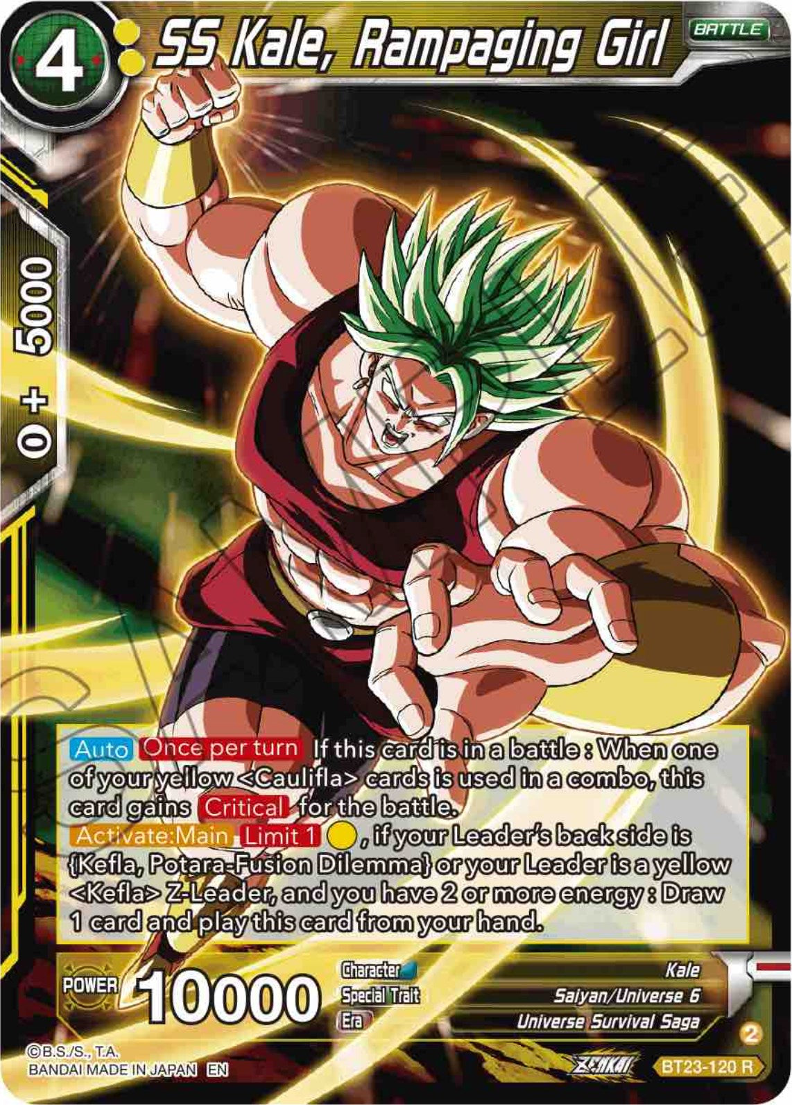 SS Kale, Rampaging Girl (BT23-120) [Perfect Combination] | Odin's Place